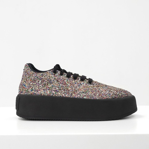 MAISON MARGIELA MM6 multi glitter platform sneakers IT38 US8 - Picture 6 of 11